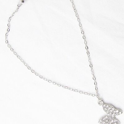 Diamante Silver Butterfly Detail Bracelet