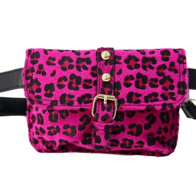 Fuchsia Leopard Print Belt Bag