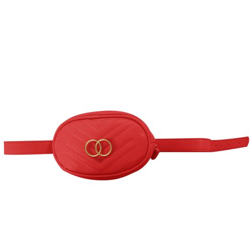 Red Double Circle Belt Bag
