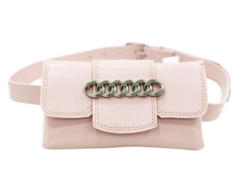 Pink Chain Detail Belt Bag
