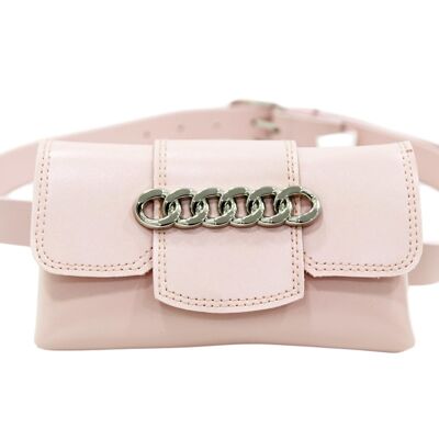 Pink Chain Detail Belt Bag