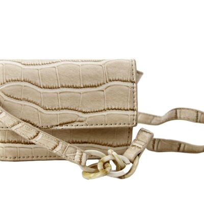 Nude Croc Pu Mini Bag