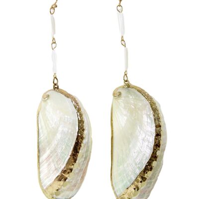 Iridescent Shell Drop Earrings