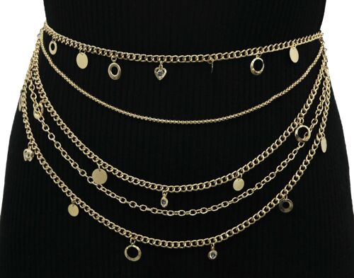 Gold Layered  Charm Chain Belt