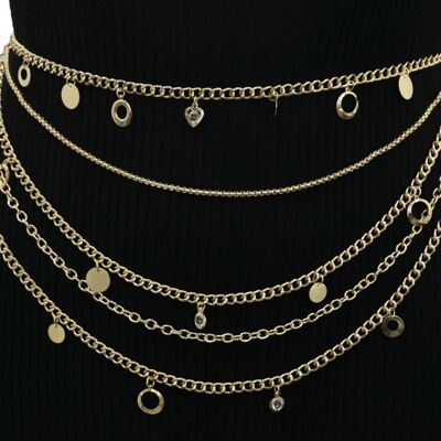 Gold Layered  Charm Chain Belt