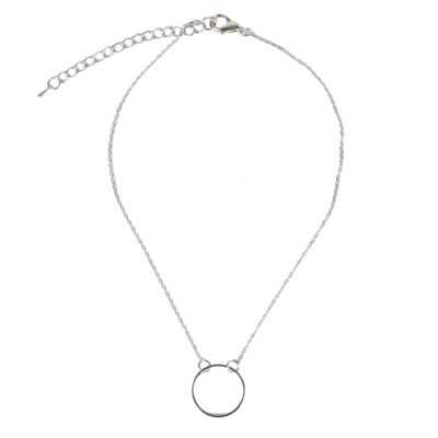 Chain Choker with a Circle Pendant