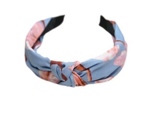 Light Blue Floral Print Knotted Headband
