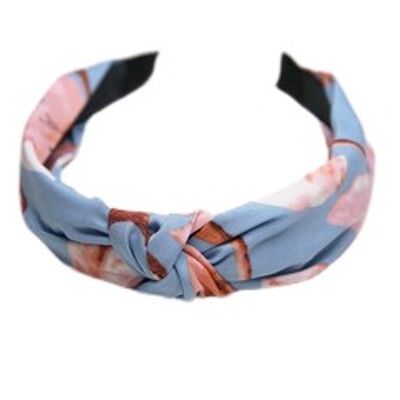 Light Blue Floral Print Knotted Headband