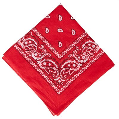 Pañuelo rojo de algodón Paisley de doble cara