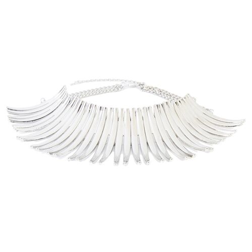 High Neck Tribal Necklace with Curved Design