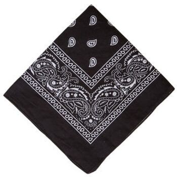 Bandana en coton cachemire double face noir