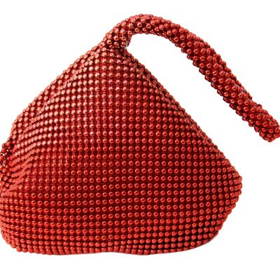 Red Beaded Wrist Bag