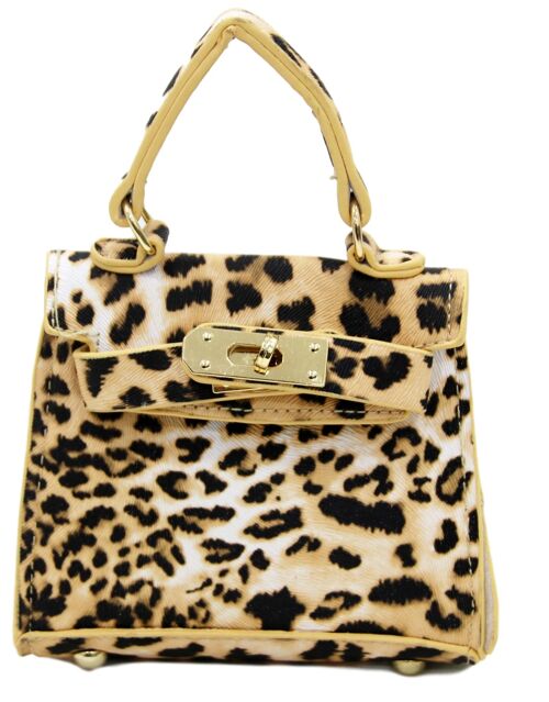 Leopard Suede Mini Bag with Chain