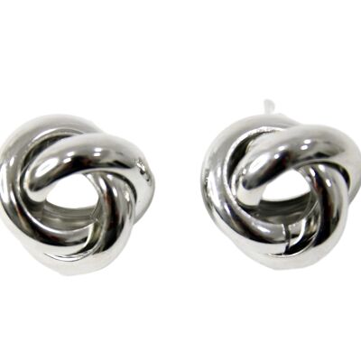 Silver Twisted Stud Earrings