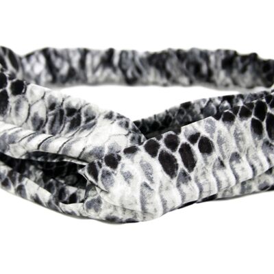 Black And White Snake Print Headband