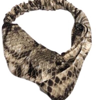 Brown Snake Print Headband