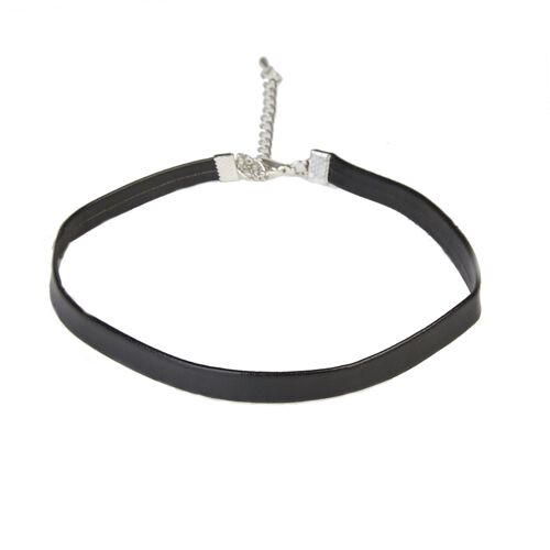 Black Plain PU Choker 1cm