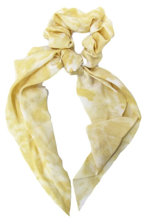 Yellow Long Tie Dye Scrunchies