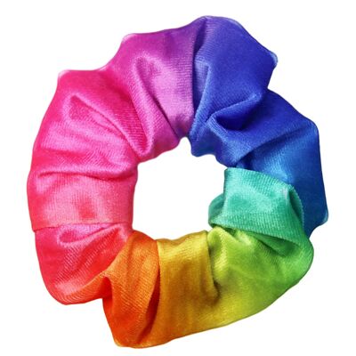 Rainbow Velvet Scrunchie