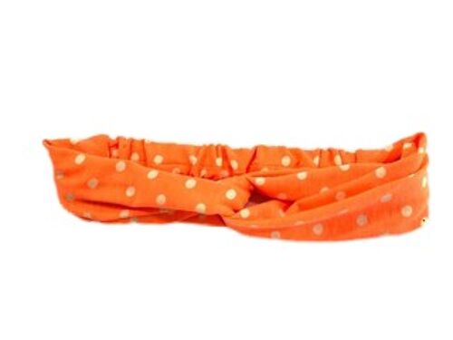 Neon Orange Polka Dot Headband
