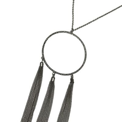 Silver Circle Chain Drop Necklace