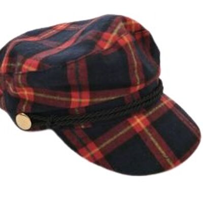 Red Tartan Baker with Rope Trim