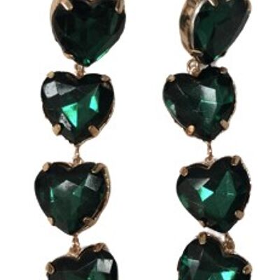 Emerald Heart Drop Earring