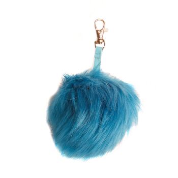 Porte-clés Fluffy Blue Pom Pom