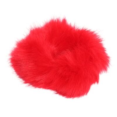 Red Faux fur scrunchie