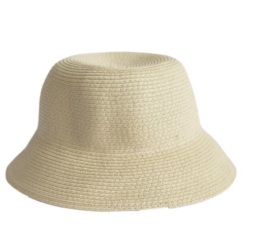 Cream Straw Bucket Hat