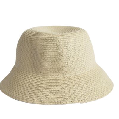 Cream Straw Bucket Hat