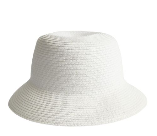 White Straw Bucket Hat