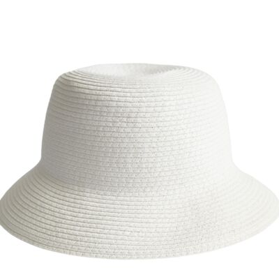 White Straw Bucket Hat