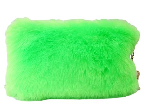 Neon Green Faux Fur Shoulder Bag