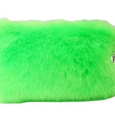 Neon Green Faux Fur Shoulder Bag