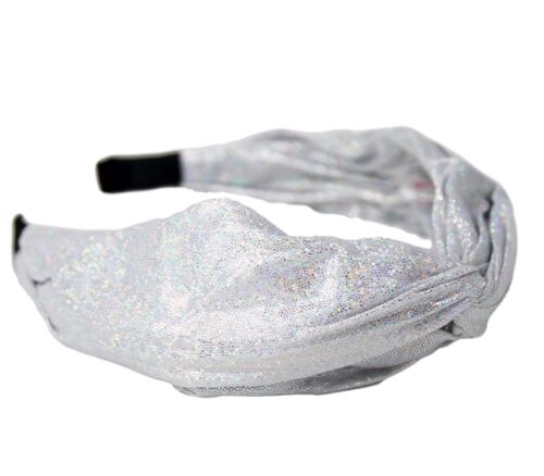 Silver Shimmer Knot Wide Headband