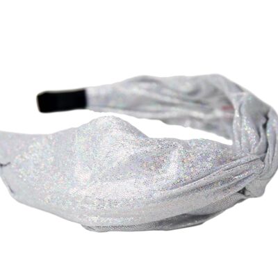 Silver Shimmer Knot Wide Headband