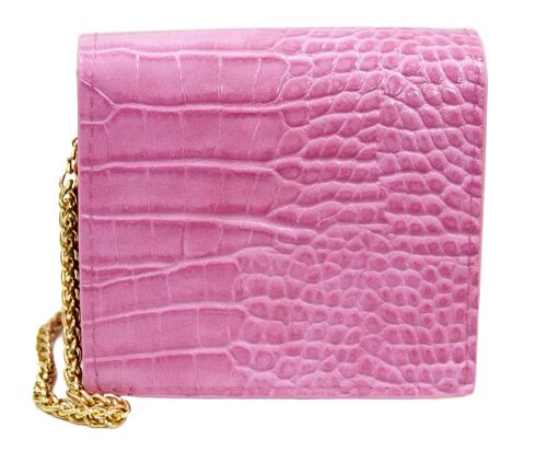 Pink Croc PU Mini Shoulder Bag