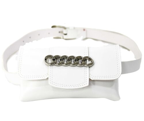 White Chain Detail Belt Bag