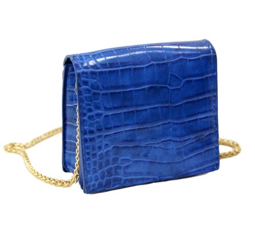 Blue PU Mini Shoulder Bag