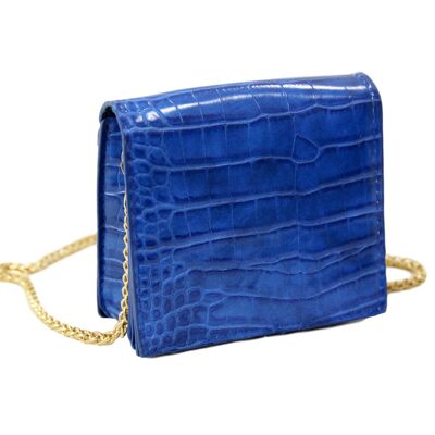 Blue PU Mini Shoulder Bag