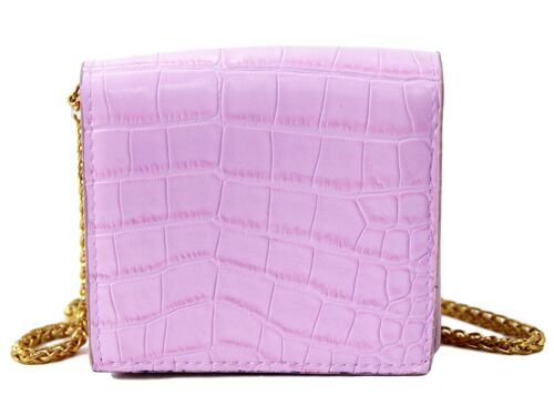 Lilac Croc PU Mini Shoulder Bag
