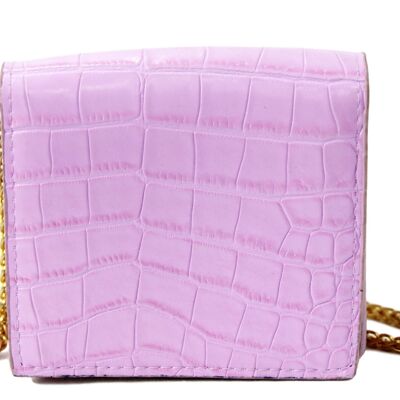 Lilac Croc PU Mini Shoulder Bag