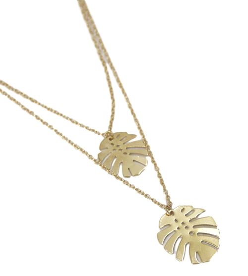 Palm Leaf Layered Necklace