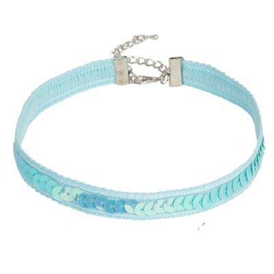 Light Blue Sequin choker 1.4cm