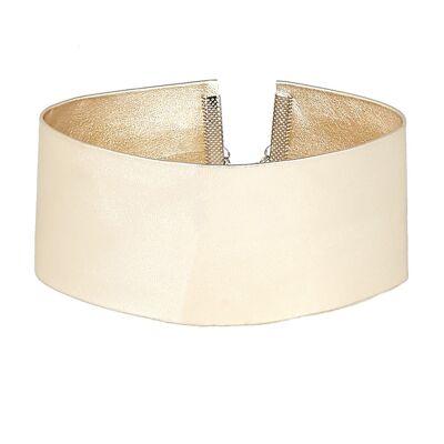 Gold 5cm Metallic PU Choker