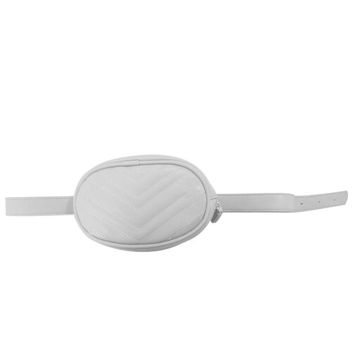 White Oval Faux Leather (PU) Belt Bag