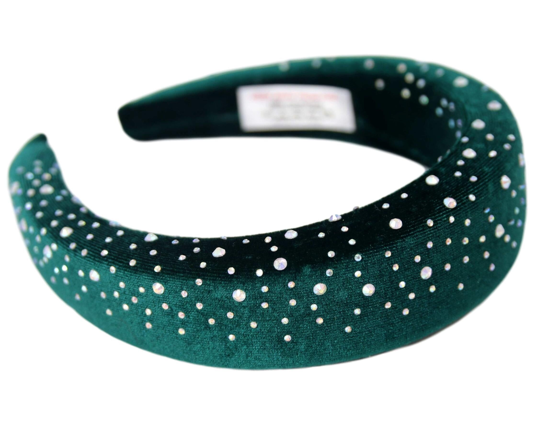 Buy wholesale Green Velvet Hollo Stone Padded Headband