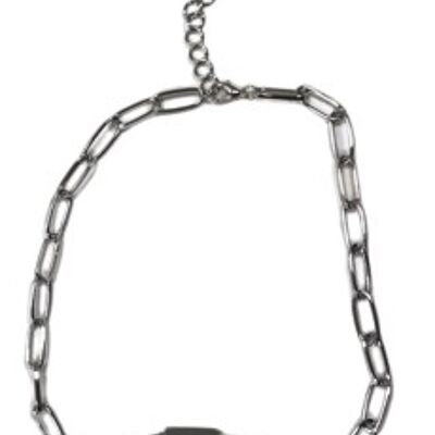 Silver Carabiner Clasp Chain Necklace