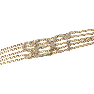 Sexy diamante chain choker